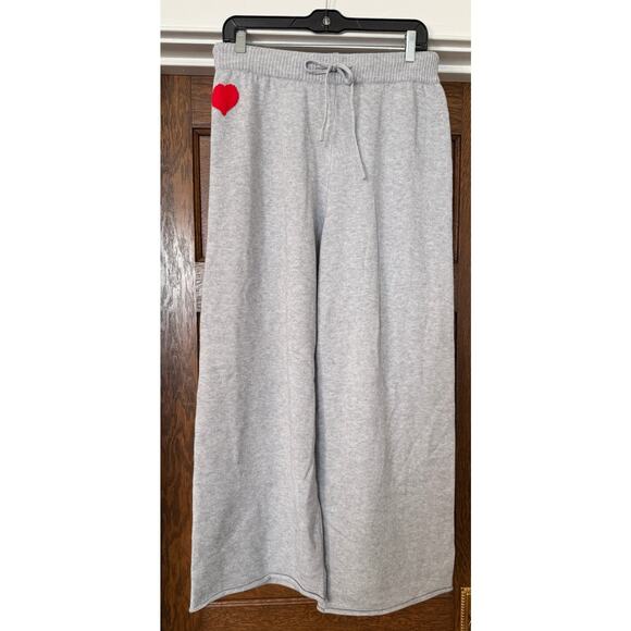 Zara Pants - ZARA Wide Leg Knit Sweatpants w/ Heart Leisure Casual Lounge Size XL